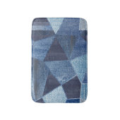 Denim Urban: Distressed Streifen-Patchwork. Badematte (Vorderseite Vertikal)