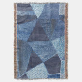 Denim Urban: Distressed Streifen-Patchwork. Decke (Vorderseite Vertikal)