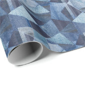 Denim Urban: Distressed Streifen-Patchwork. Geschenkpapier (Rolleneckpunkt)