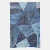 Denim Urban: Distressed Streifen-Patchwork. Geschirrtuch (Vertikal)