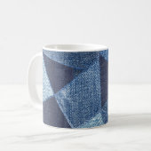 Denim Urban: Distressed Streifen-Patchwork. Kaffeetasse (Vorderseite Links)