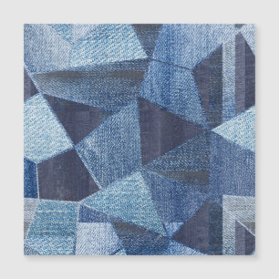 Denim Urban: Distressed Streifen-Patchwork. Magnetkarte