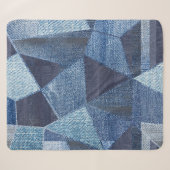 Denim Urban: Distressed Streifen-Patchwork. Sherpadecke (Vorderseite (Horizontal))