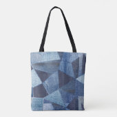 Denim Urban: Distressed Streifen-Patchwork. Tasche (Rückseite)