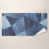 Denim Urban: Distressed Striped Patchwork. Badehandtuch (Badehandtuch)