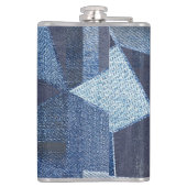 Denim Urban: Distressed Striped Patchwork. Flachmann (Rückseite)
