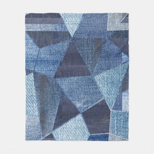 Denim Urban: Distressed Striped Patchwork. Fleecedecke (Vorderseite)
