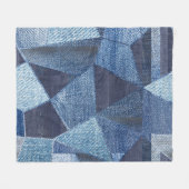 Denim Urban: Distressed Striped Patchwork. Fleecedecke (Vorderseite (Horizontal))