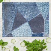 Denim Urban: Distressed Striped Patchwork. Geschirrtuch (Gefaltet)