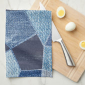 Denim Urban: Distressed Striped Patchwork. Geschirrtuch (Viertel Falte)