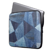 Denim Urban: Distressed Striped Patchwork. Laptopschutzhülle (Vorderseite Links)