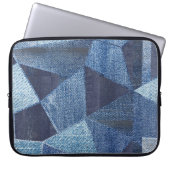 Denim Urban: Distressed Striped Patchwork. Laptopschutzhülle (Vorderseite)