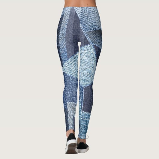 Denim Urban: Distressed Striped Patchwork. Leggings (Rückseite)