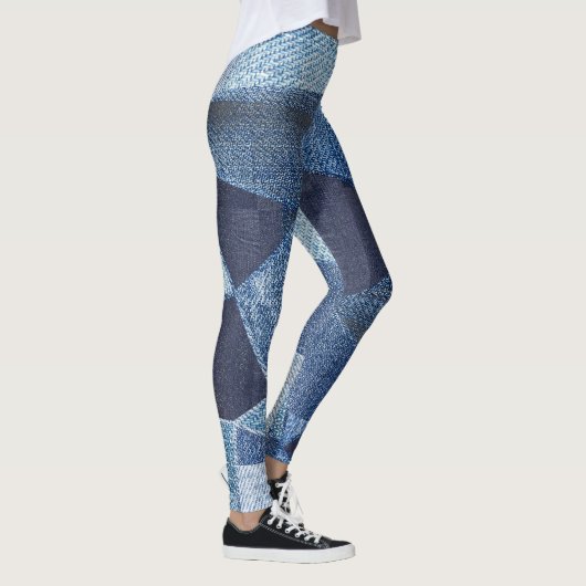 Denim Urban: Distressed Striped Patchwork. Leggings (Rechts)