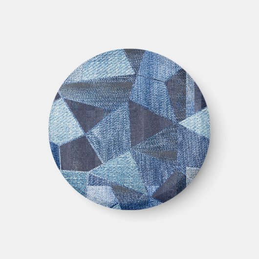 Denim Urban: Distressed Striped Patchwork. Magnet (Vorne)