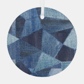 Denim Urban: Distressed Striped Patchwork. Ornament Aus Glas (Rückseite)