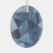 Denim Urban: Distressed Striped Patchwork. Ornament Aus Glas (Vorderseite Rechts)
