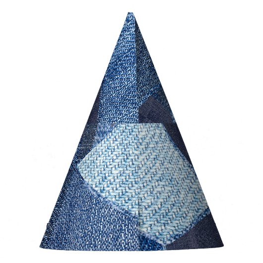 Denim Urban: Distressed Striped Patchwork. Partyhütchen (Rückseite)