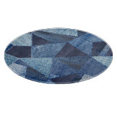 Denim Urban: Distressed Striped Patchwork. Schneidebrett (Ecke)