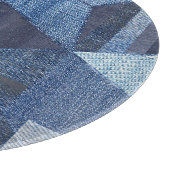 Denim Urban: Distressed Striped Patchwork. Schneidebrett (Ecke)