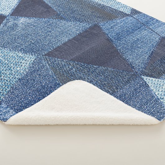 Denim Urban: Distressed Striped Patchwork. Sherpadecke (3/4)