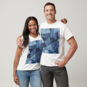 Denim Urban: Distressed Striped Patchwork. T-Shirt (Unisex)