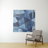 Denim Urban: Distressed Striped Patchwork. Wandteppich (Beispiel)