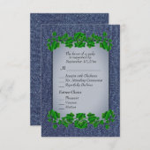 Denim Vines UAWG w Menu RSVP Karte (Vorne/Hinten)