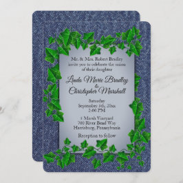 Denim Vines Wedding Einladung