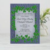 Denim Vines Wedding Einladung (Stehend Vorderseite)