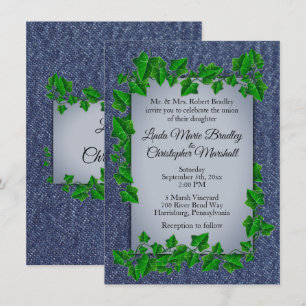 Denim Vines Wedding Invitation 4,5" x 6,25" Einladung