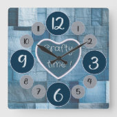 Denim Wanduhr für Nähliebhaber (Vorderseite)