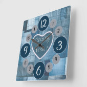 Denim Wanduhr für Nähliebhaber (Winkel)