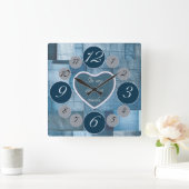 Denim Wanduhr für Nähliebhaber (Zuhause)
