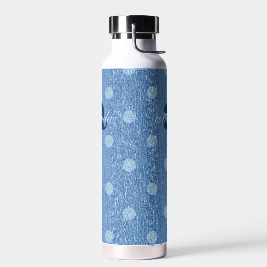Denim Washed Polka Dot Trinkflasche (Links)