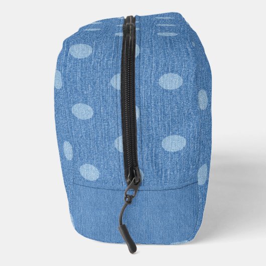 Denim Washed Polka Dot Waschbeutel (Rechts)