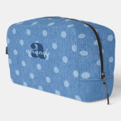 Denim Washed Polka Dot Waschbeutel (Rechte Ecke)