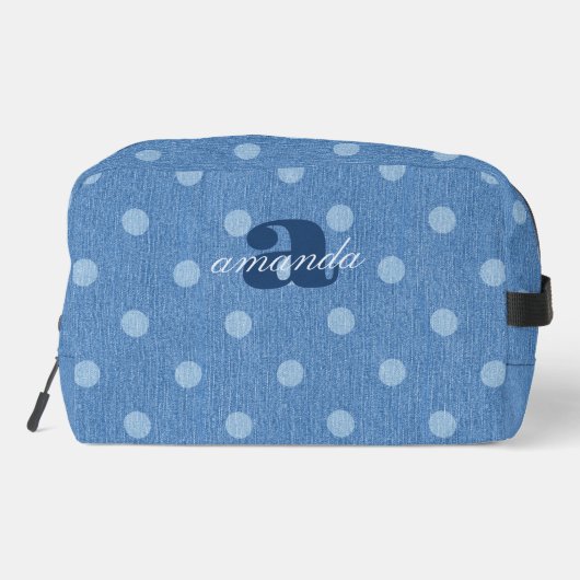 Denim Washed Polka Dot Waschbeutel (Rückseite)