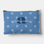 Denim Washed Polka Dot Zubehörtasche (Rückseite)