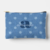 Denim Washed Polka Dot Zubehörtasche (Vorderseite)