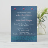 Denim Wedding Einladung (Stehend Vorderseite)