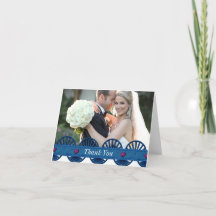 Denim Wedding Foto Danke-Card