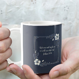 Denim White Floral Customizable Bible Verse Kaffeetasse