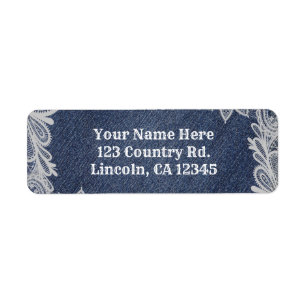 Denim & White Floral Lace Elegante Hochzeit