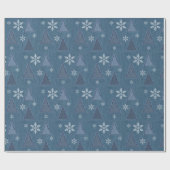 Denim Winter Christmas Pattern Geschenkpapier (Flach)