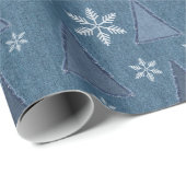 Denim Winter Christmas Pattern Geschenkpapier (Rolleneckpunkt)