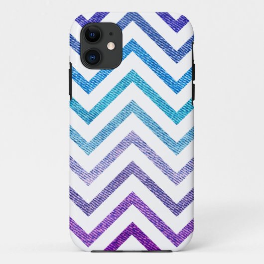 Denim-Zickzack Pastellweiß Case-Mate iPhone Hülle (Rückseite)