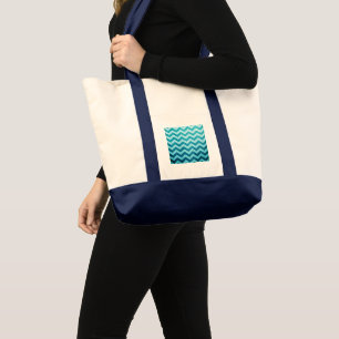 Denim Zickzack von Shirley Taylor Tote Bag Tragetasche