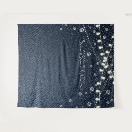 Denima und Diamonds Hintergrund  Wandteppich (Vorderseite (Horizontal))