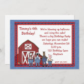 Denimbarnyard-Geburtstags-Freunde Einladung (Vorne/Hinten)